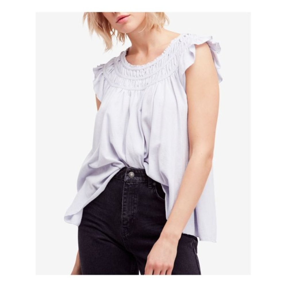 NWOT Free People "Coconut" Gathered Top size S
